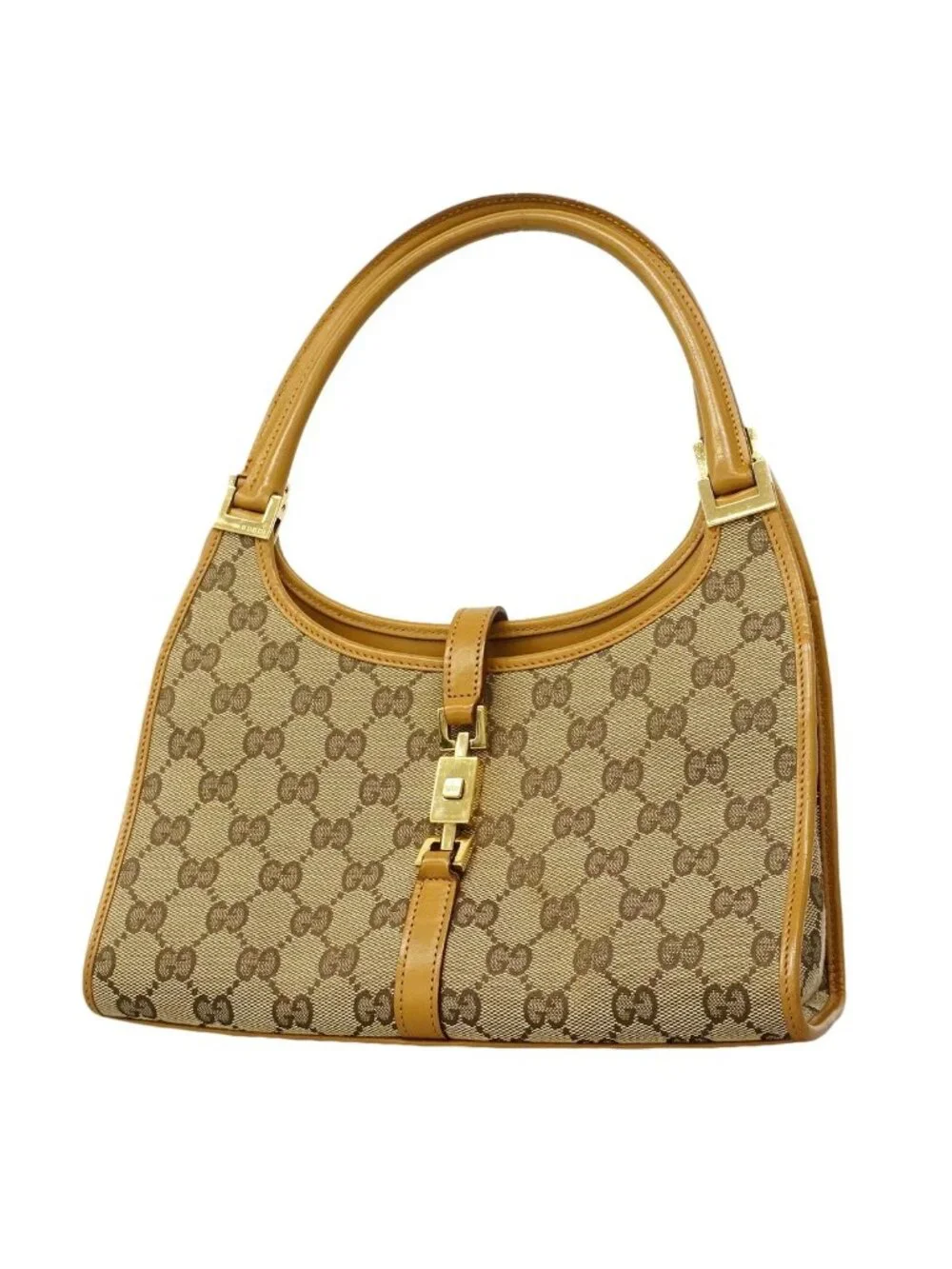 Gucci Handbag GG Canvas Jackie 002 Beige Brown Gold